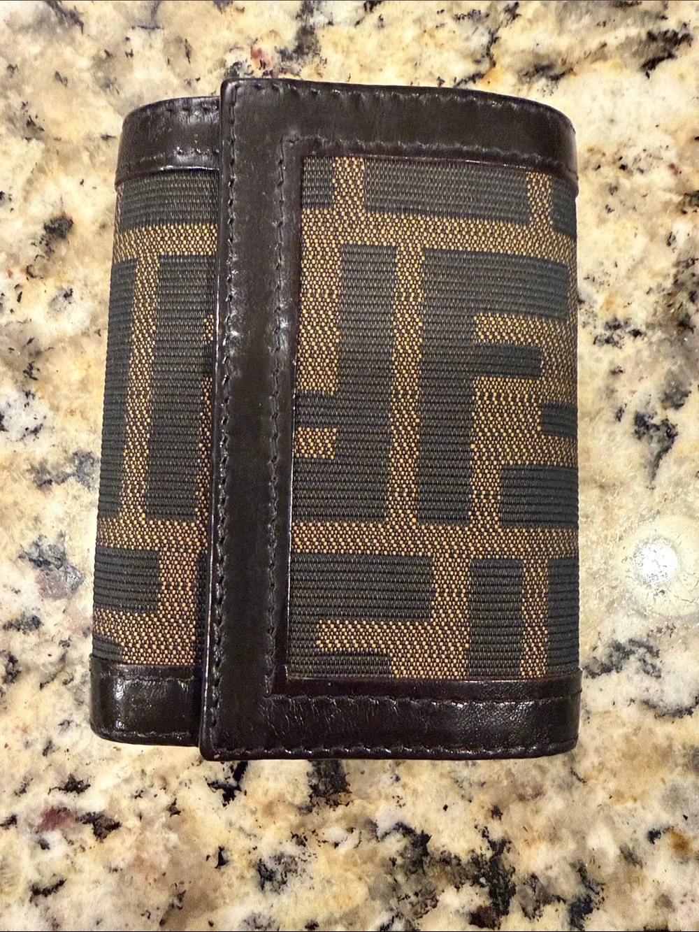 Fendi Brown Men’s Tri-Fold Wallet with key holder